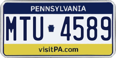 PA license plate MTU4589