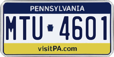 PA license plate MTU4601