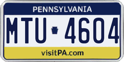 PA license plate MTU4604