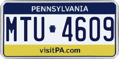 PA license plate MTU4609