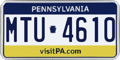 PA license plate MTU4610