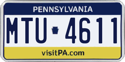 PA license plate MTU4611
