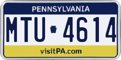 PA license plate MTU4614