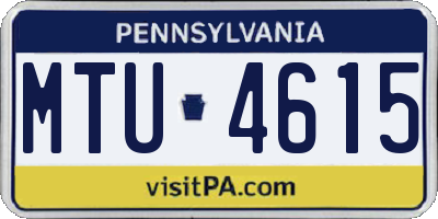 PA license plate MTU4615