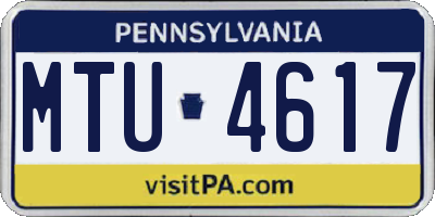 PA license plate MTU4617