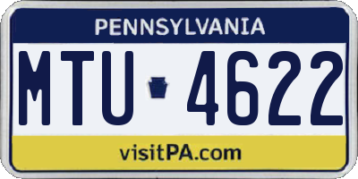 PA license plate MTU4622