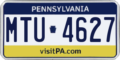 PA license plate MTU4627