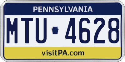 PA license plate MTU4628