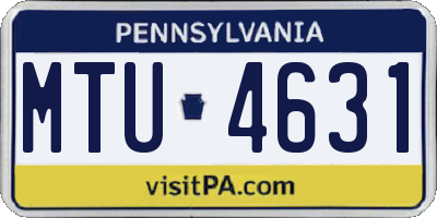 PA license plate MTU4631