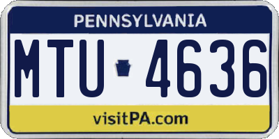 PA license plate MTU4636