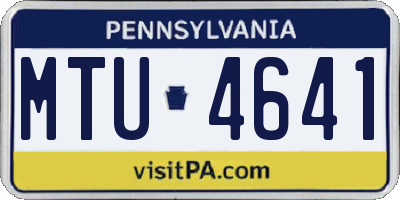 PA license plate MTU4641