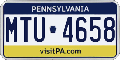 PA license plate MTU4658