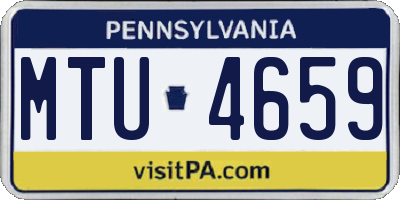 PA license plate MTU4659