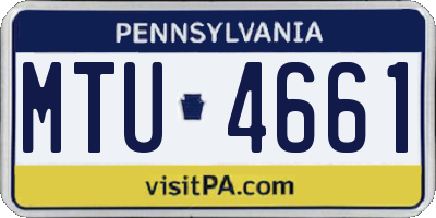 PA license plate MTU4661
