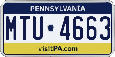 PA license plate MTU4663
