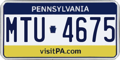 PA license plate MTU4675