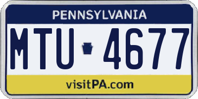 PA license plate MTU4677