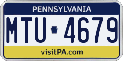 PA license plate MTU4679
