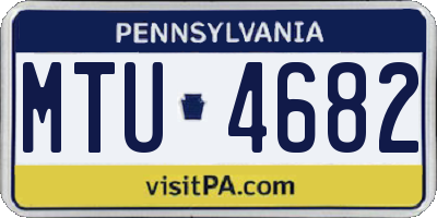 PA license plate MTU4682