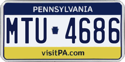 PA license plate MTU4686