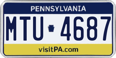 PA license plate MTU4687
