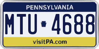 PA license plate MTU4688