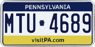 PA license plate MTU4689