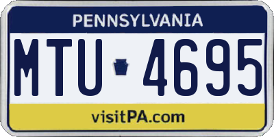 PA license plate MTU4695