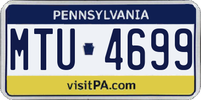 PA license plate MTU4699