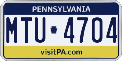 PA license plate MTU4704