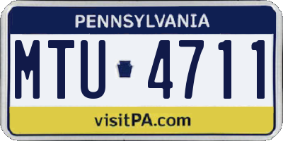 PA license plate MTU4711
