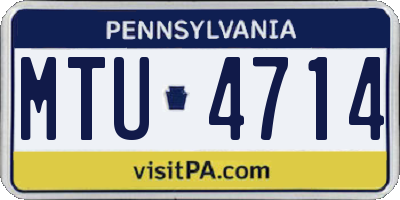 PA license plate MTU4714