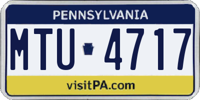 PA license plate MTU4717
