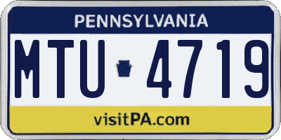 PA license plate MTU4719