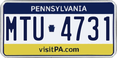 PA license plate MTU4731