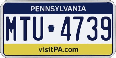 PA license plate MTU4739