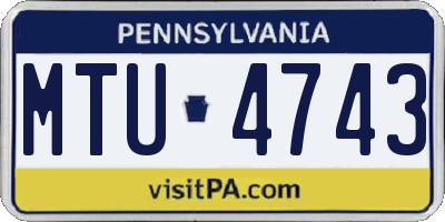 PA license plate MTU4743