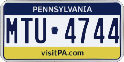 PA license plate MTU4744