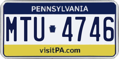 PA license plate MTU4746