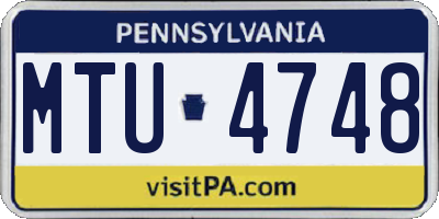 PA license plate MTU4748