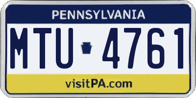 PA license plate MTU4761