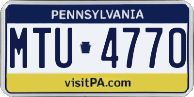 PA license plate MTU4770