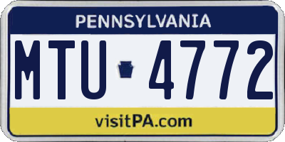PA license plate MTU4772