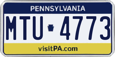 PA license plate MTU4773