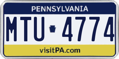 PA license plate MTU4774