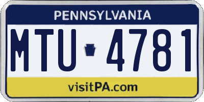 PA license plate MTU4781
