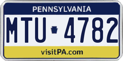 PA license plate MTU4782