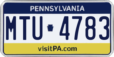 PA license plate MTU4783