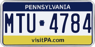 PA license plate MTU4784