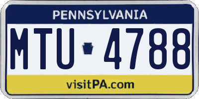 PA license plate MTU4788